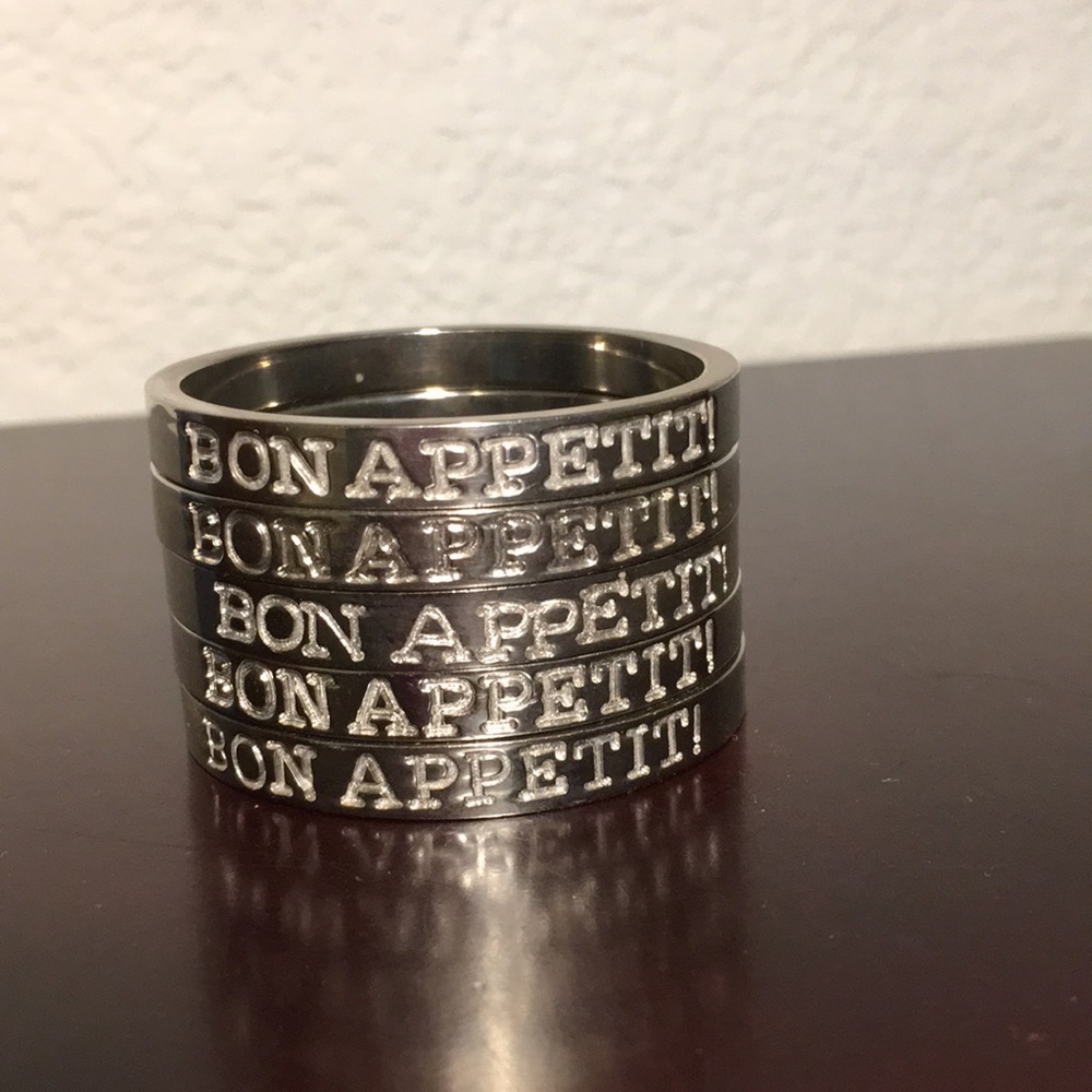 5 Bon Appétit napkin rings